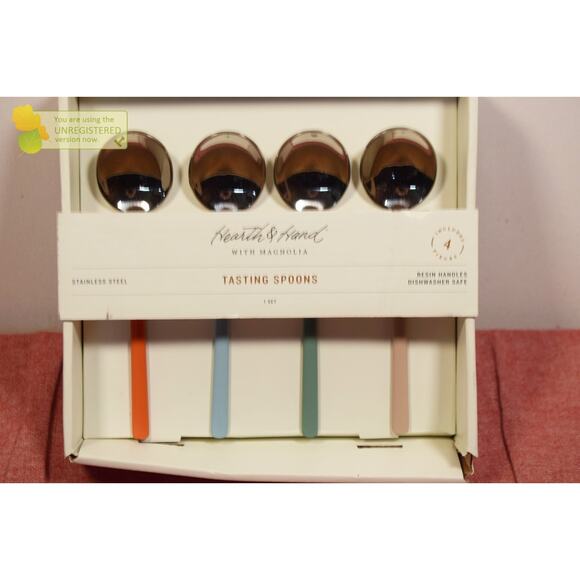 Hearth & Hand with Magnolia Set of 4 Contrast Handle Serving Spoons - Picture 2 of 4